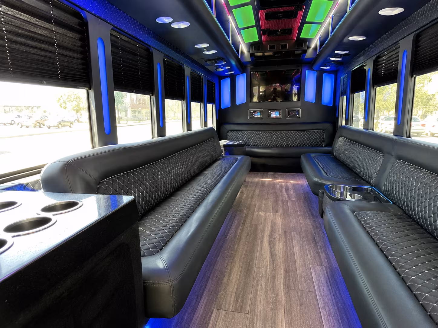 nashville 15 passenger party bus inside