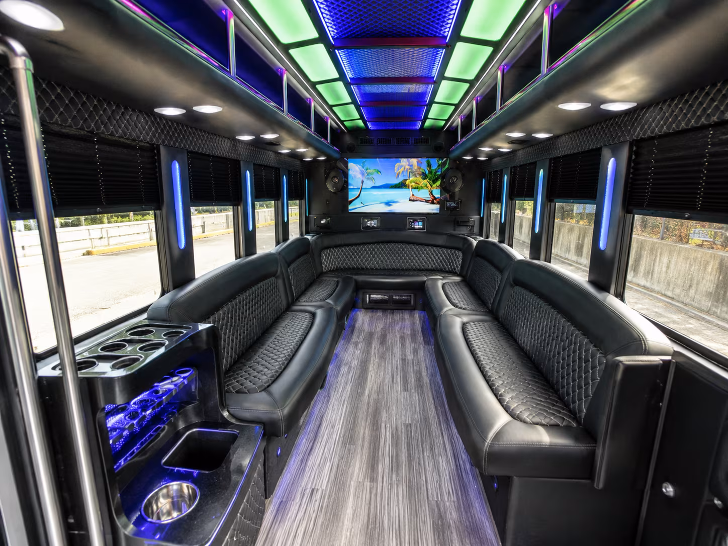 nashville 18 passenger party bus inside