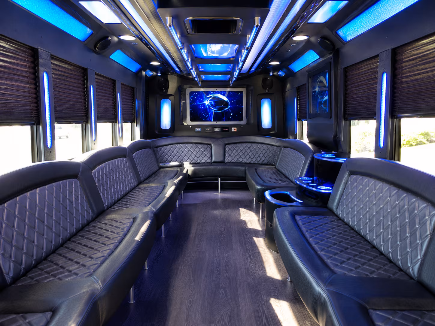 nashville 28 passenger party bus inside