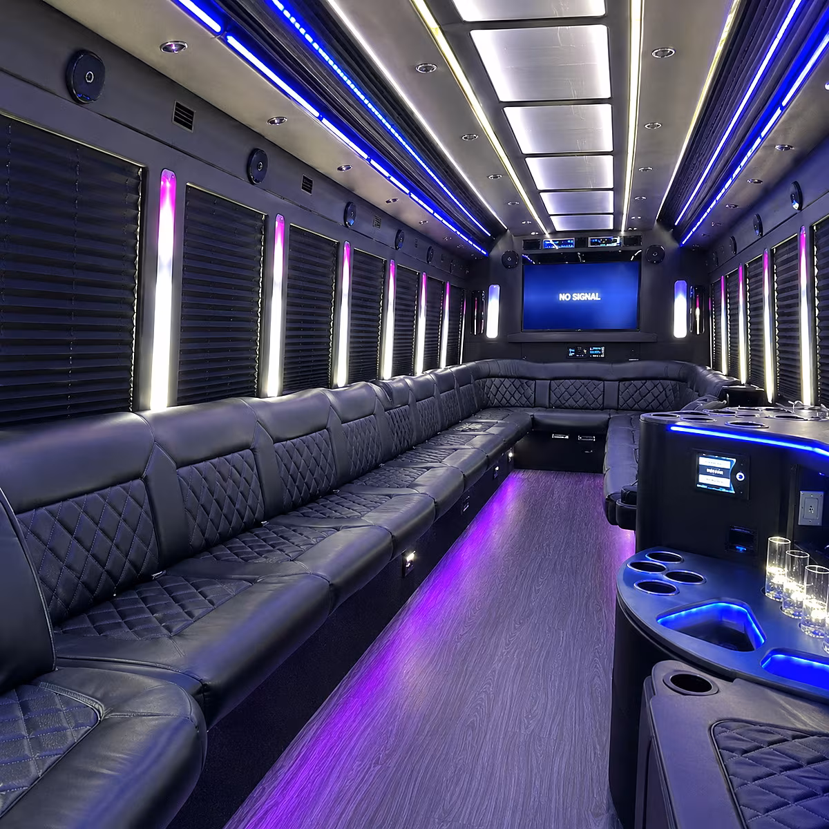 nashville 30 passenger party bus inside