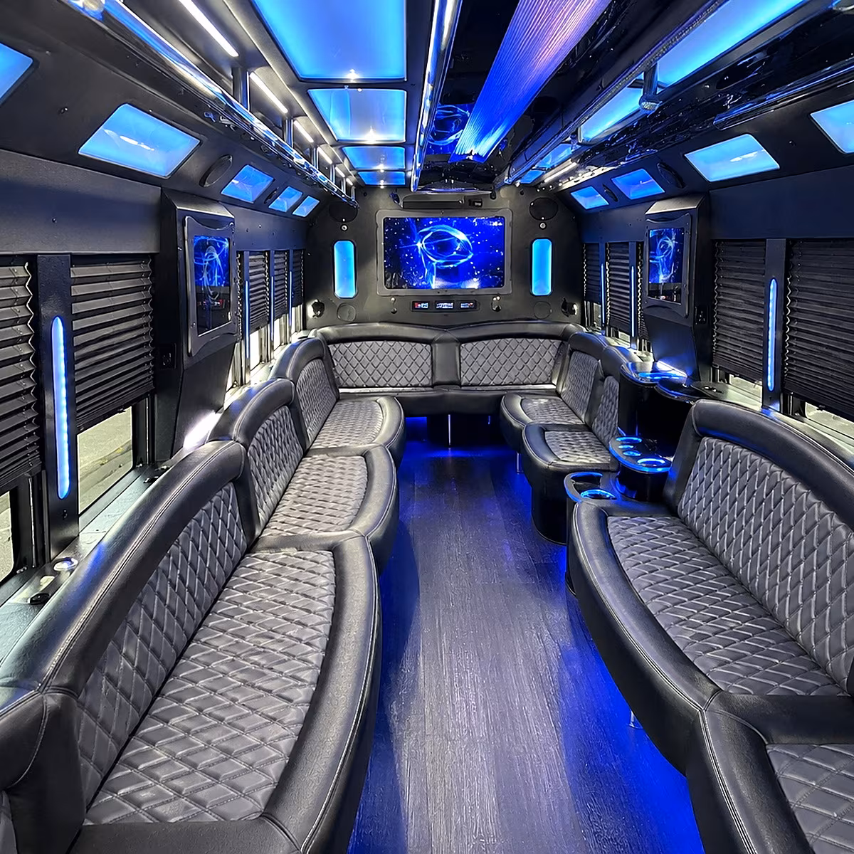 nashville 50 passenger party bus interior